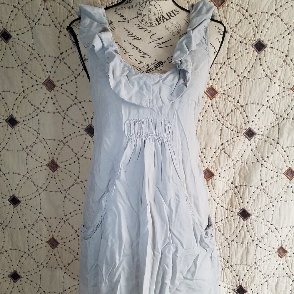 EUC Pins and Needles Grey Ruffle Dress w/Pockets S